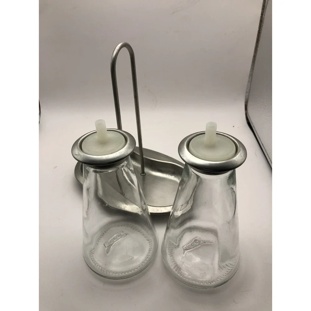 Oil And Vinegar Bottles With Holding Tray From Ikea